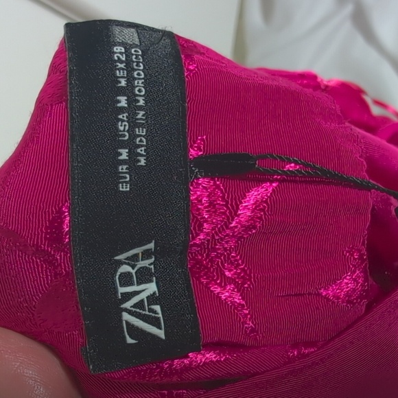 Zara JACQUARD Midi/Maxi DRESS WITH SCARF Size Medium - Picture 5 of 8